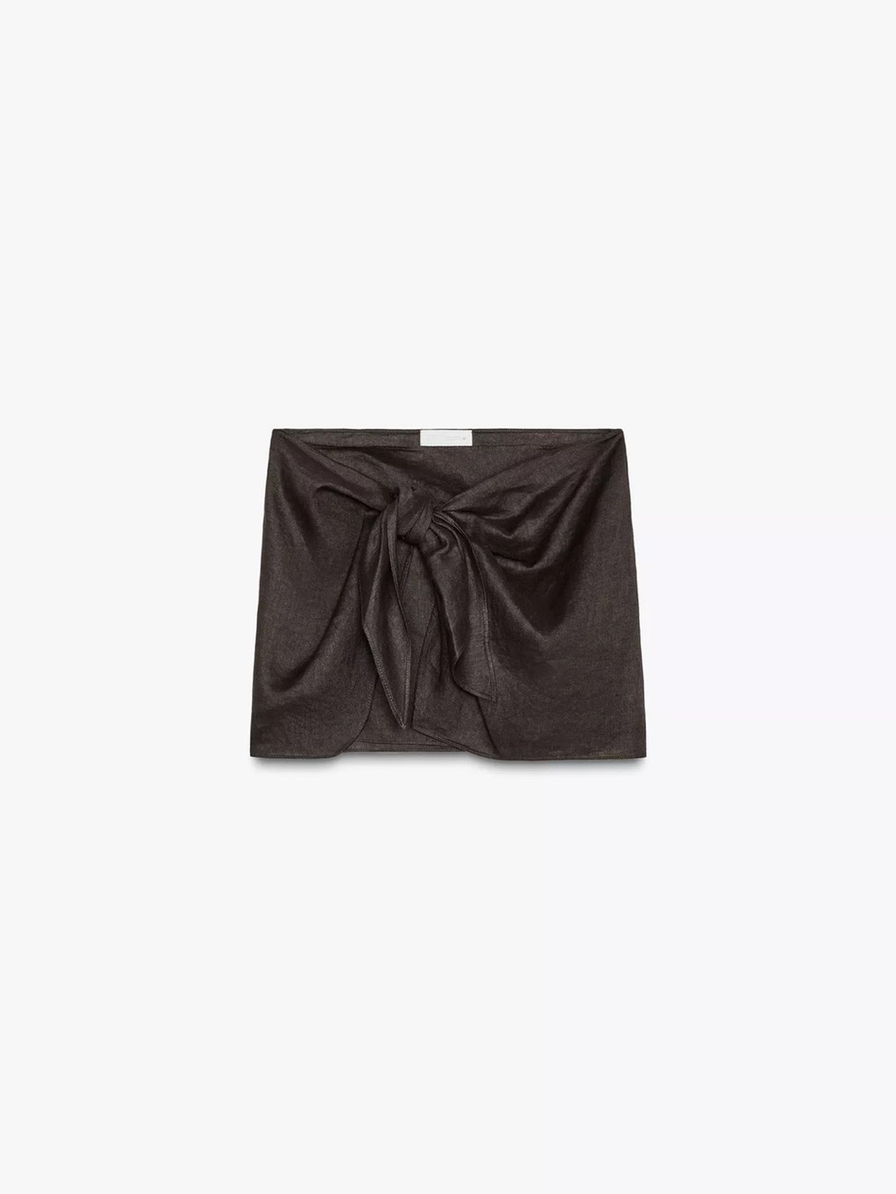 Zara Black Tie-Front Mini Skirt
